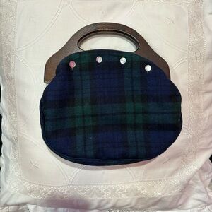 Vintage Scottish Wool Tartan Bermuda Bag Mint Condition